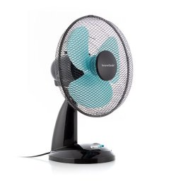 Ventilator de masa InnovaGoods, 35 W, trei trepte de viteza, Oscilant 120º, diametru 30 cm, Negru-Albastru