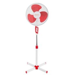 Ventilator cu picior Vortex VNTVO4225, 3 trepte de viteza, diametru elice 40 cm, 40W, alb-rosu