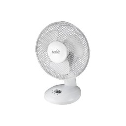 Ventilator de masa Home, 2 viteze, 21W, diametru elice 23 cm, grilaj protector, alb