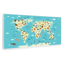 Klarstein Wonderwall Air Art Smart, încălzitor cu infraroșu, hartă cu animale, 120 x 60 cm, 700 W (HTR10-WAASm700WAMpW)