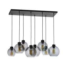 Lustră pe cablu CUBUS 8xE27/60W/230V neagră
