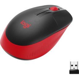 Mouse wireless Logitech M190, Rosu