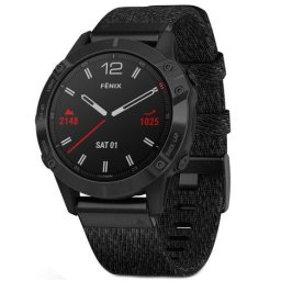 Ceas Smartwatch Garmin Fenix 6 Sapphire, 010-02158, 47 mm, HR, GPS, Black /Heathered Black