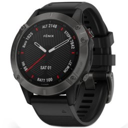 Ceas Smartwatch Garmin Fenix 6 Sapphire, 010-02158, 47 mm, HR, GPS, Carbon Grey/Black