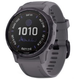 Ceas Smartwatch Garmin Fenix 6S Pro Solar, 010-02409, 42 mm, HR, GPS, Shade Grey