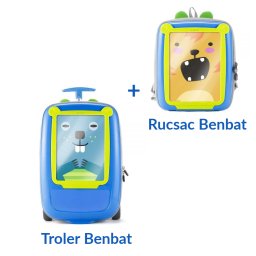 SET Troler Benbat GoVinci Blue Green + Rucsac