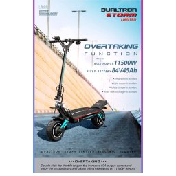 Trotineta electrica Dualtron Storm Limited, acumulator LG 84V & 45Ah, autonomie pana la 180 km, putere maxima 11500W