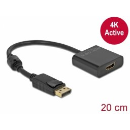 Adaptor Displayport la HDMI 4K60Hz T-M Activ Negru, Delock 63585