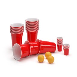 BeerCup Federer Ultimate Beer Pong, pachet de petrecere, Red Cups, Shot Cups, inclusiv mingi (260)