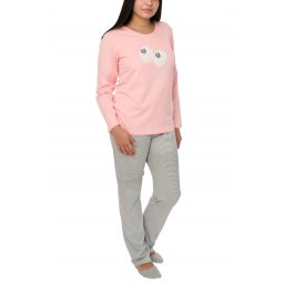 Pijamale dama din bumbac, Betty, roz (Marime pijama: L)