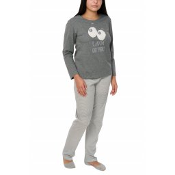Pijamale dama din bumbac, Betty, pearl gray (Marime pijama: 2XL)