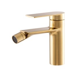 Baterie baie bideu culoare auriu, pipa fixa, cartus ceramic