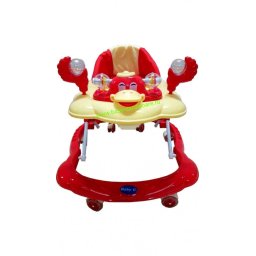 Premergător cu roți din silicon Baby Care ratusca- rosu