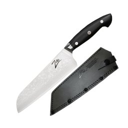 Zelite Infinity by Klarstein Seria Executive-Plus, cuțit santoku de 7 ", oțel damasc 61 HRC (BK-SANT-AS10)