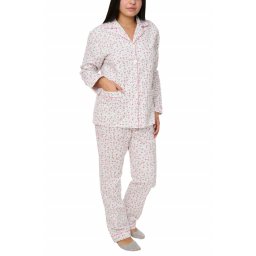 Pijamale dama cu imprimeu floral, Amalia, roz aprins (Marime pijama: L)