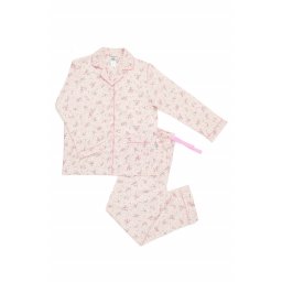 Pijamale dama cu imprimeu floral, Amalia, roz pal (Marime pijama: 2XL)