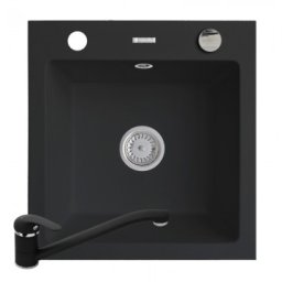Set chiuveta granit ALYA 1B & baterie ASALIA - Carbon