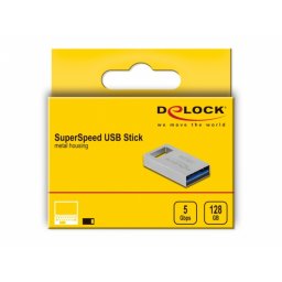 Stick 3.2 Gen 1 cu carcasa metalica 128GB, Delock 54072