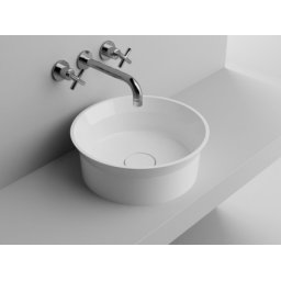 Lavoar rotund Cast Marble Dresda 40cm alb