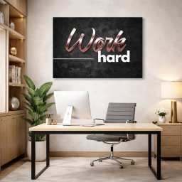Tablou Motivational - Work hard (bronze)
