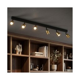Corp de iluminat cu spoturi LED TOP, 6x GU10/10W/230V, auriu/negru