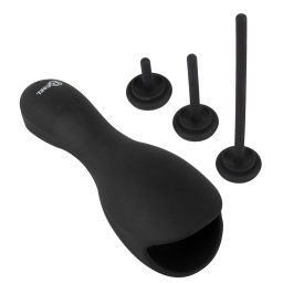 Rebel Glans Masturbator with 3 attachable Dilators Black