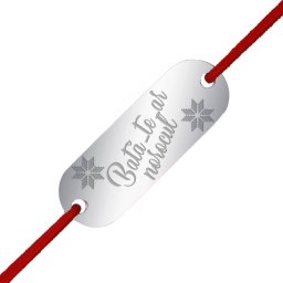 Martisor Bratara Inox Placuta Argintie Bata-te-ar Norocul