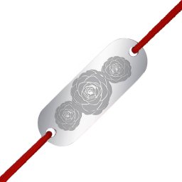 Martisor Bratara Inox Placuta Argintie Flori de Camelie