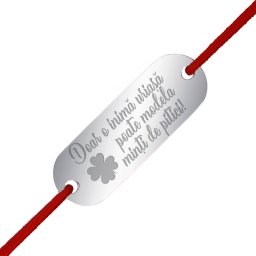 Martisor Bratara Inox Placuta Argintie Inima Uriasa