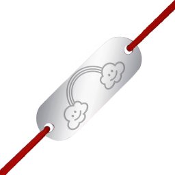 Martisor Bratara Inox Placuta Argintie Curcubeu Norisori Zambareti