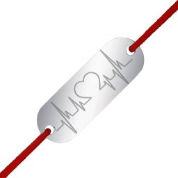 Martisor Bratara Inox Placuta Argintie Ritm Cardiac