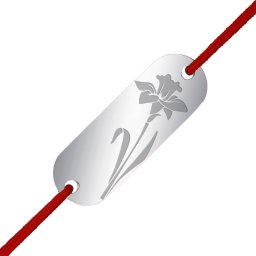 Martisor Bratara Inox Placuta Argintie Floare Narcisa