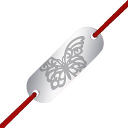 Martisor Bratara Inox Placuta Argintie Fluture Filigranat