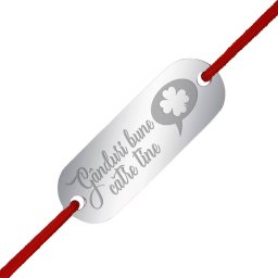 Martisor Bratara Inox Placuta Argintie Ganduri Bune
