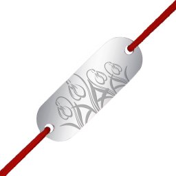 Martisor Bratara Inox Placuta Argintie Camp cu Ghiocei