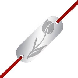 Martisor Bratara Inox Placuta Argintie Lalea