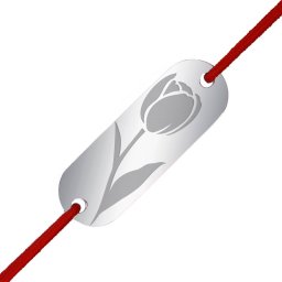 Martisor Bratara Inox Placuta Argintie Floare Lalea