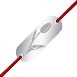 Martisor Bratara Inox Placuta Argintie Boboc Lalea