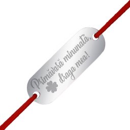 Martisor Bratara Inox Placuta Argintie Draga Mea