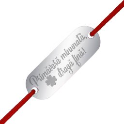 Martisor Bratara Inox Placuta Argintie Draga Fina