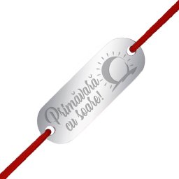 Martisor Bratara Inox Placuta Argintie Primavara cu Soare