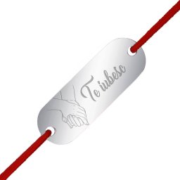 Martisor Bratara Inox Placuta Argintie Cuplu Te Iubesc