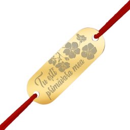 Martisor Bratara Inox Placuta Aurie Primavara Mea