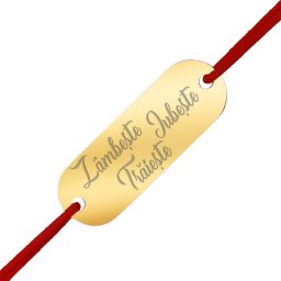 Martisor Bratara Inox Placuta Aurie Zambeste Iubeste Traieste