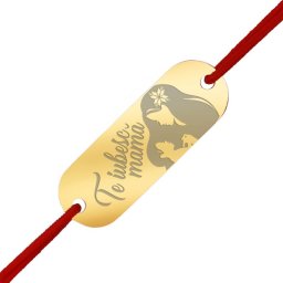 Martisor Bratara Inox Placuta Aurie Te Iubesc Mama
