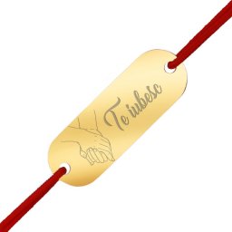 Martisor Bratara Inox Placuta Aurie Cuplu Te Iubesc