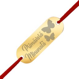 Martisor Bratara Inox Placuta Aurie Primavara Minunata Fluturi