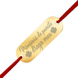 Martisor Bratara Inox Placuta Aurie Draga Poveste