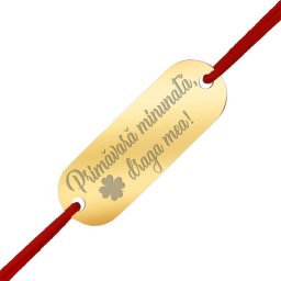 Martisor Bratara Inox Placuta Aurie Draga Mea