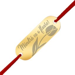 Martisor Bratara Inox Placuta Aurie Mandra Floare